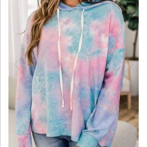 Pink lily tie dye hoodie